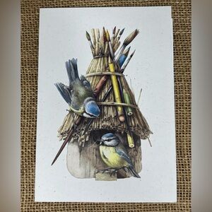 Vintage Hallmark Marjolein Bastin Birds Birdhouse Friendship Greeting Card Cute